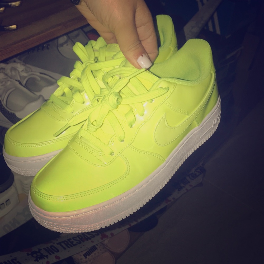 Nike neon Air Force 1s